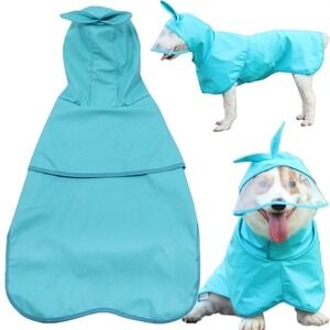 Small Dog Raincoat Adjustable Pet Water Proof Lightweight Rain Jacket Coat Large